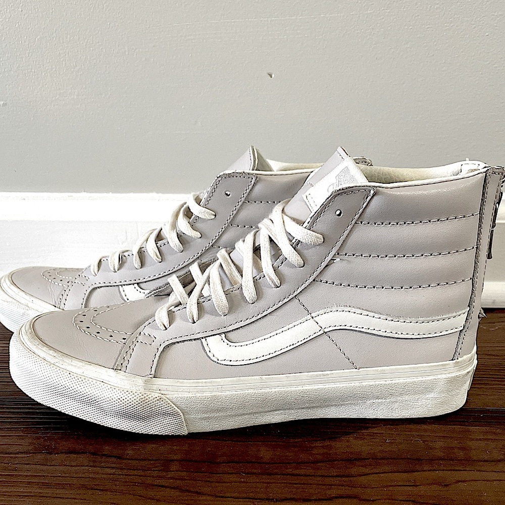 Grey high top vans, worn once